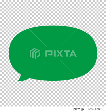 シンプルな吹き出しのイラスト　横長　楕円形 128242805