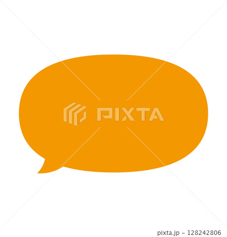 シンプルな吹き出しのイラスト　横長　楕円形 128242806