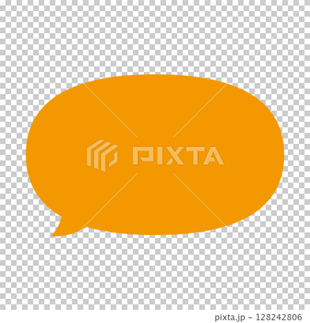シンプルな吹き出しのイラスト　横長　楕円形 128242806