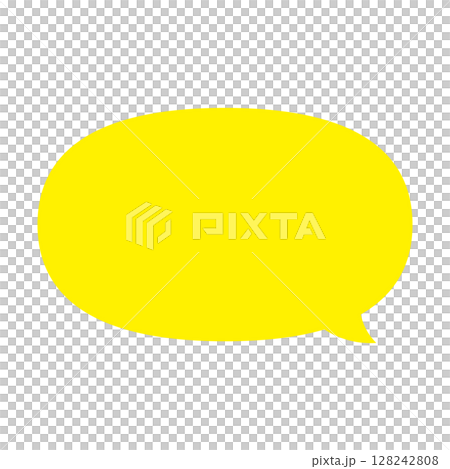 Simple speech bubble illustration, horizontal, oval 128242808