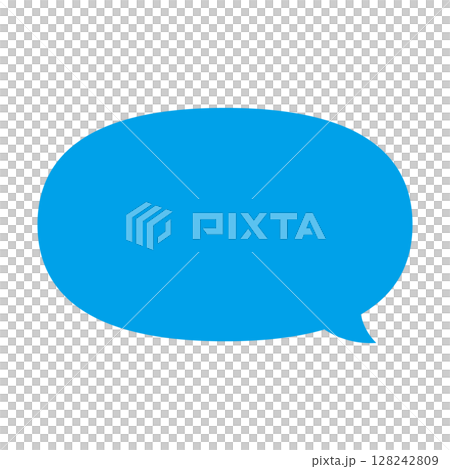 Simple speech bubble illustration, horizontal, oval 128242809