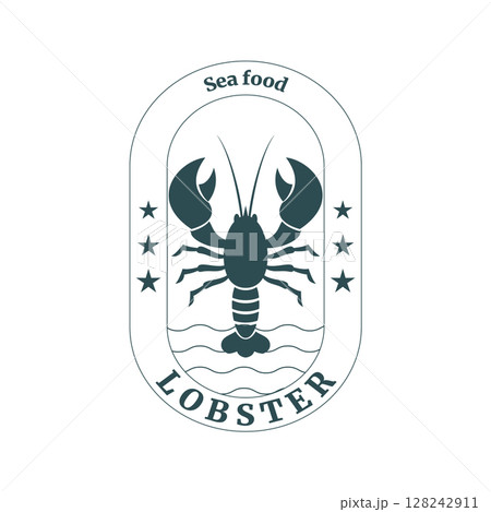 Vintage lobster logo 128242911