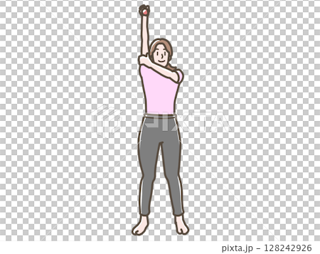 一位女士做啞鈴練習的插圖 128242926