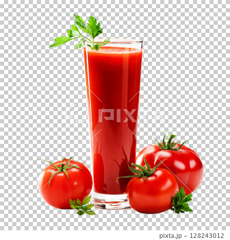 A tall glass of tomato juice 128243012