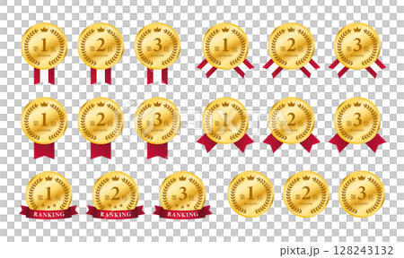 排名圖示前3名簡單向量素材 128243132