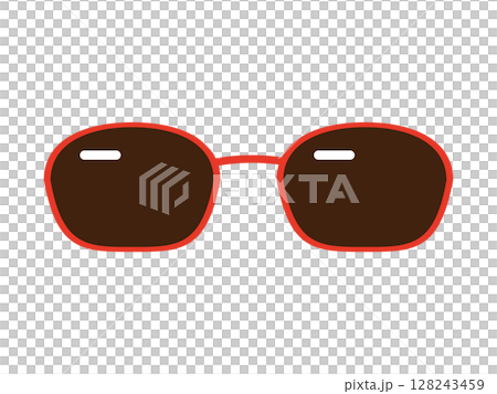 Illustration of red rimmed sunglasses icon Illustration of red rimmed sunglasses icon 128243459