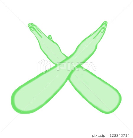 バッテンジェスチャー(緑) 128243734