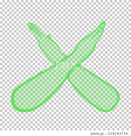 バッテンジェスチャー(緑) 128243734
