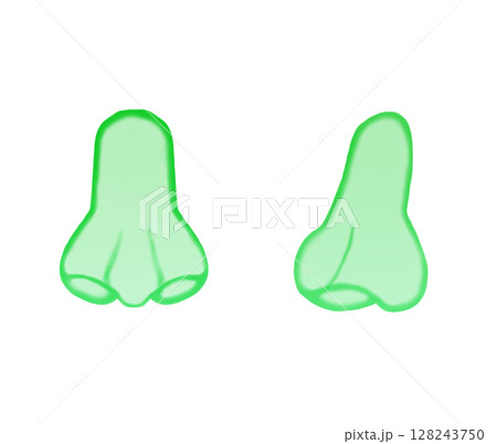 鼻_水彩(緑) 128243750