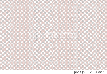 くすみブラウンの桔梗麻の葉文様(和柄・ベクター素材) くすみブラウンの桔梗麻の葉文様(和柄・ベクター素材) 128243843