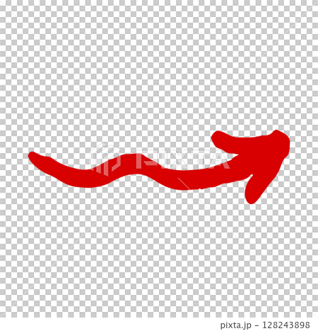 手描きの矢印のイラスト。方向を示すポインターに使える赤色のベクター。 手描きの矢印のイラスト。方向を示すポインターに使える赤色のベクター。 128243898