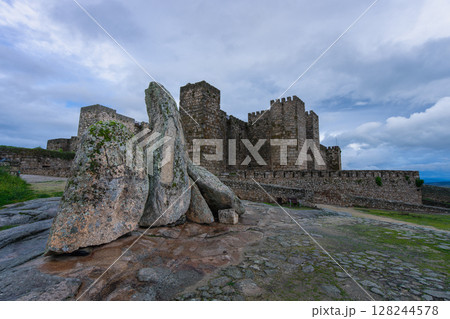 Monument of Yupangi, the First Mestizo, in Front of Trujillo Castle, Spain. Monument of Yupangi, the First Mestizo, in Front of Trujillo Castle, Spain. 128244578