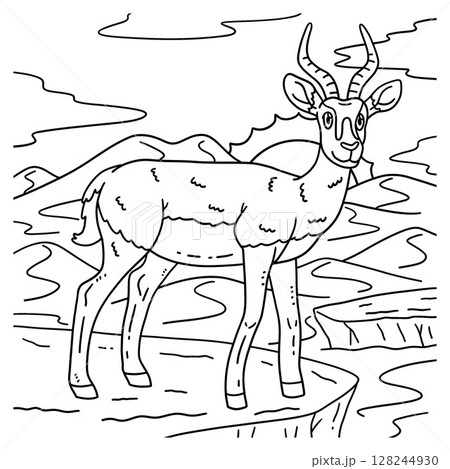 Desert Gazelle Animal Coloring Page for Kids Desert Gazelle Animal Coloring Page for Kids 128244930