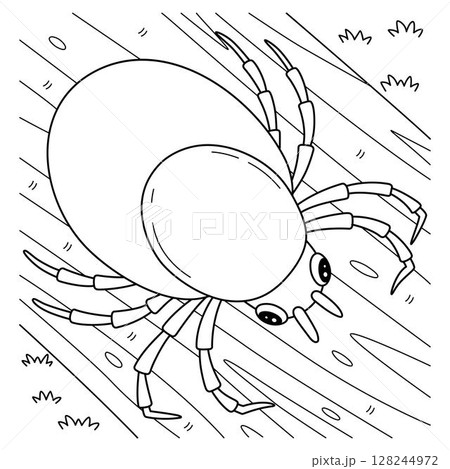 Insect Tick Animal Coloring Page for Kids Insect Tick Animal Coloring Page for Kids 128244972