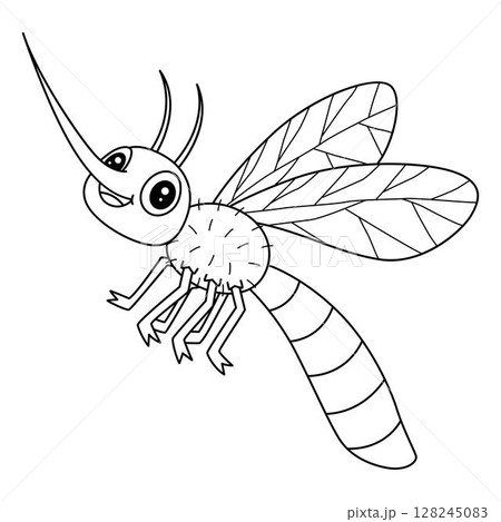 Insect Gnat Animal Isolated Coloring Page for Kids 128245083