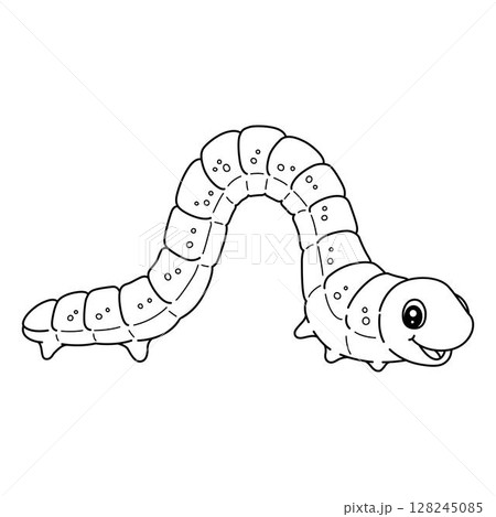 Insect Inchworm Animal Isolated Coloring Page  128245085