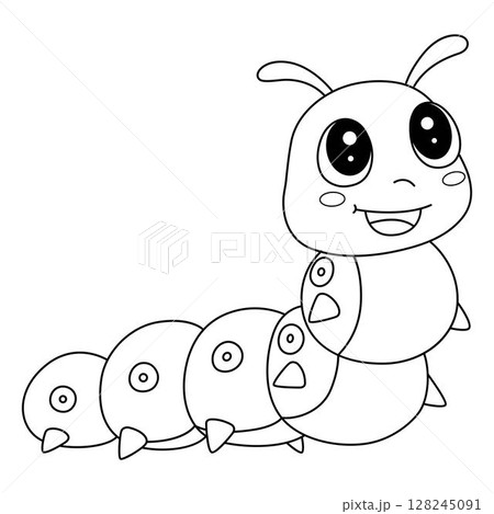 Insect Caterpillar Animal Isolated Coloring Page  128245091