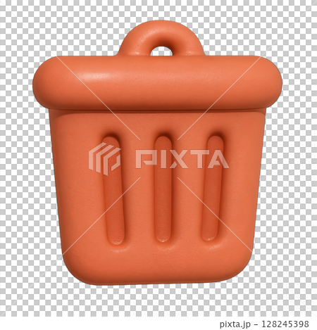 Trash can icon with retro design on transparent background 128245398