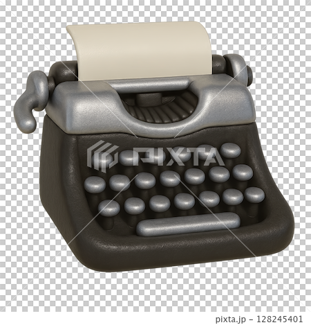 Retro typewriter isolated on a transparent background Retro typewriter isolated on a transparent background 128245401