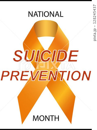 National Suicide Prevention Month. Orange Awareness Ribbon on White Background. Raising awareness of Suicide Prevention. Realistic ribbon. Template design for Banner, social media, background National Suicide Prevention Month. Orange Awareness Ribbon on White Background. Raising awareness of Suicide Prevention. Realistic ribbon. Template design for Banner, social media, background 128245437
