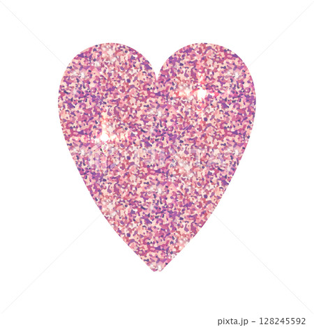 Pink shining Glitter heart. Valentine s day design. Confetti heart shape. Vector illustration on transparent background. Pink shining Glitter heart. Valentine s day design. Confetti heart shape. Vector illustration on transparent background. 128245592