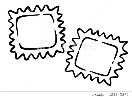 Ravioli pasta. vector illustration in doodle style 128245873