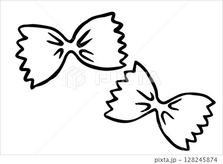 farfalle pasta. vector illustration in doodle style farfalle pasta. vector illustration in doodle style 128245874