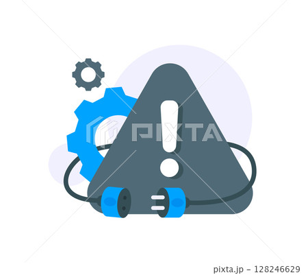 plug error, disconnected cable concept,flat design icon vector illustration plug error, disconnected cable concept,flat design icon vector illustration 128246629
