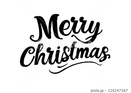 Christmas text design, calligraphy style, on white background, concept of holiday greeting Christmas text design, calligraphy style, on white background, concept of holiday greeting 128247167