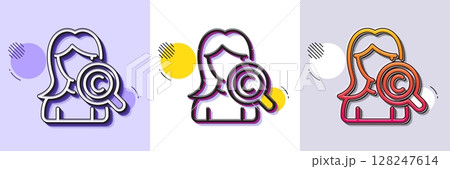 Collagen skin line icon. Halftone dotted pattern. Gradient icon with grain shadow. Cream care sign. Cosmetic lotion symbol. Line collagen skin icon. Various designs. Vector 128247614