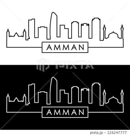 Amman skyline. Linear style. 128247777