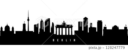 Vector silhouette illustration of Berlin City urban skyline.  128247779