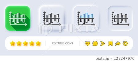 Diagram chart line icon. Neumorphic, Flat shadow, 3d buttons. Column graph sign. Market analytics symbol. Line diagram chart icon. Social media icons. Vector Diagram chart line icon. Neumorphic, Flat shadow, 3d buttons. Column graph sign. Market analytics symbol. Line diagram chart icon. Social media icons. Vector 128247970