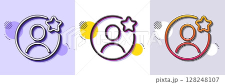 Best friend line icon. Halftone dotted pattern. Gradient icon with grain shadow. User review star sign. Customer top rate symbol. Line best friend icon. Various designs. Vector Best friend line icon. Halftone dotted pattern. Gradient icon with grain shadow. User review star sign. Customer top rate symbol. Line best friend icon. Various designs. Vector 128248107