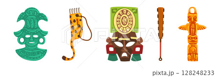 Maya Traditional Culture Symbol and Attribute Vector Set 128248233