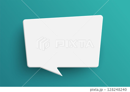 White rectangle speech bubble on green background 128248240