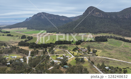 The old oil shale town of Glen Davis in Capertee Valley in Australia The old oil shale town of Glen Davis in Capertee Valley in Australia 128248632