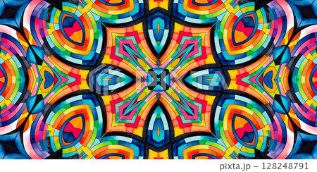 Bright multicolor background with colorful abstract kaleidoscopic pattern Bright multicolor background with colorful abstract kaleidoscopic pattern 128248791