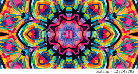 Bright multicolor background with colorful abstract kaleidoscopic pattern Bright multicolor background with colorful abstract kaleidoscopic pattern 128248792
