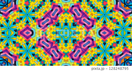 Bright multicolor background with colorful abstract kaleidoscopic pattern Bright multicolor background with colorful abstract kaleidoscopic pattern 128248795
