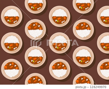 シンプルなカレーライスのパターン 128249970