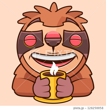Sloth Cartoon holding a cup of coffee, Sloth Mascot Cartoon Character. Animal Icon Concept Flat Cartoon Style Suitable for Web Landing Page, Banner, Flyer, Sticker, Card Sloth Cartoon holding a cup of coffee, Sloth Mascot Cartoon Character. Animal Icon Concept Flat Cartoon Style Suitable for Web Landing Page, Banner, Flyer, Sticker, Card 128250058