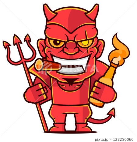 angry boss smoking cigar and blaming businessman angry boss smoking cigar and blaming businessman 128250060