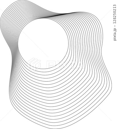 Flowing wave lines circle frame. Design liquid shapes 128250213