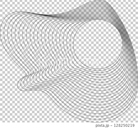 Flowing wave lines circle frame. Design liquid shapes 128250219