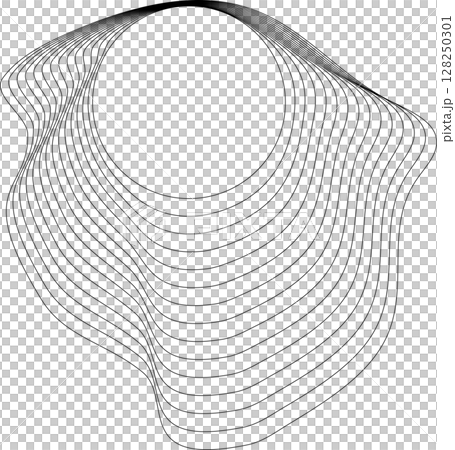 Flowing wave lines circle frame. Design liquid shapes 128250301