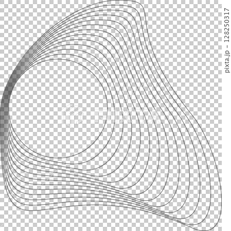 Flowing wave lines circle frame. Design liquid shapes 128250317