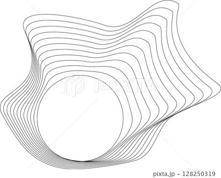 Flowing wave lines circle frame. Design liquid shapes Flowing wave lines circle frame. Design liquid shapes 128250319