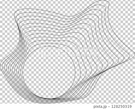 Flowing wave lines circle frame. Design liquid shapes Flowing wave lines circle frame. Design liquid shapes 128250319