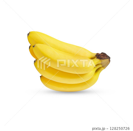 Fresh baby banana bunch isolated on white background with clipping path. Fresh baby banana bunch isolated on white background with clipping path. 128250726